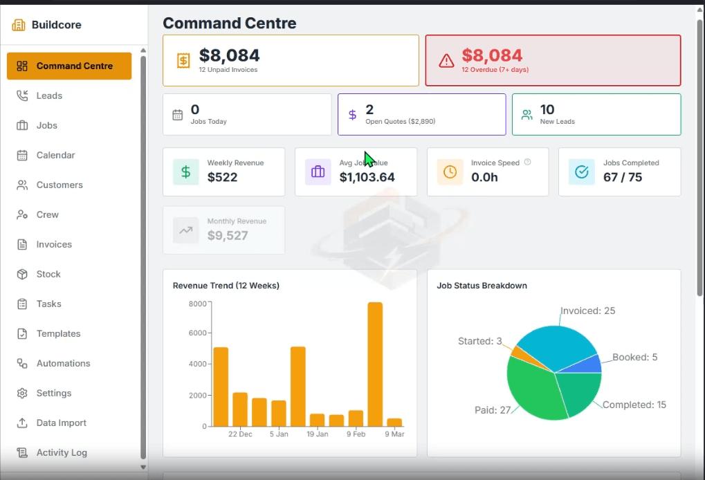 Buildcore OS Command Centre